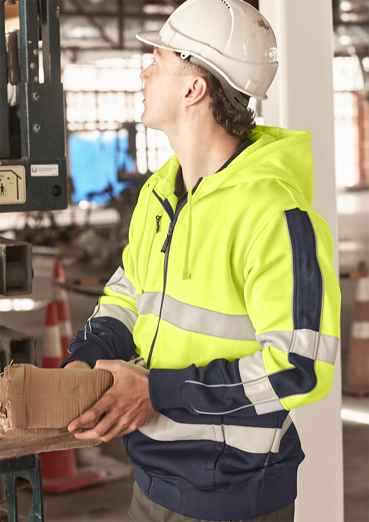 Unisex Hi Vis Full Zip Stretch Taped Hoodie