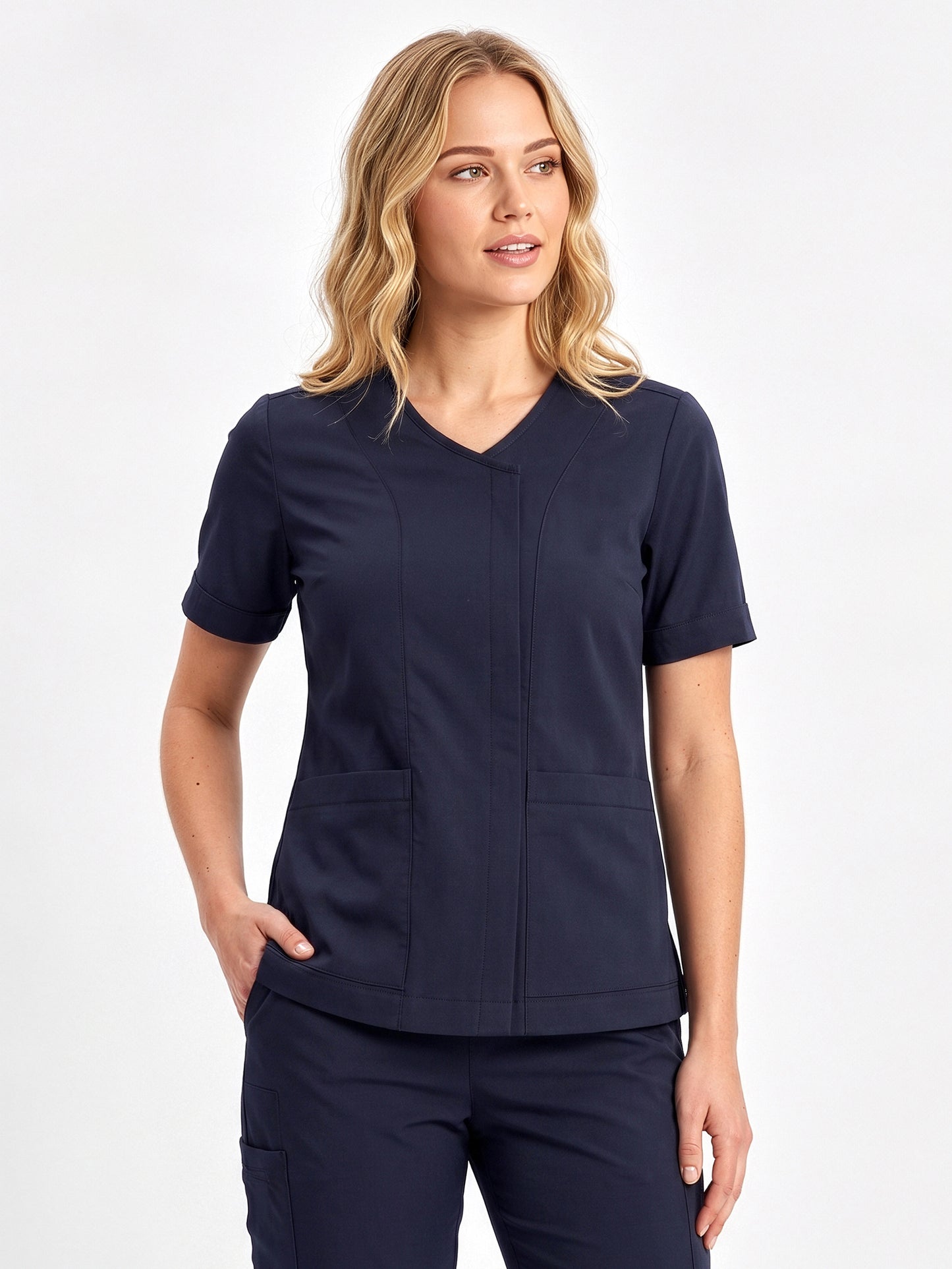 Parks Womens Zip Front Scrub Top
