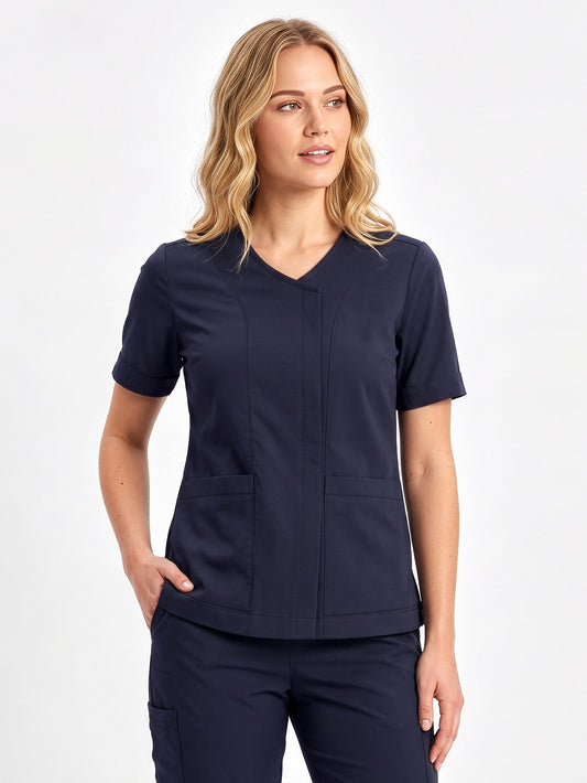 Parks Womens Zip Front Scrub Top
