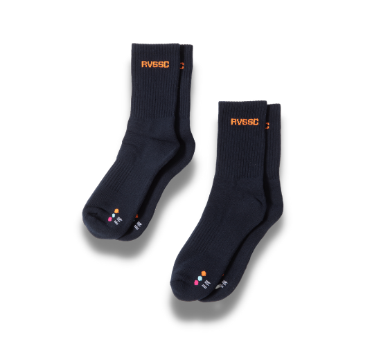 Sock Initialed Crew RVSSC 2pk